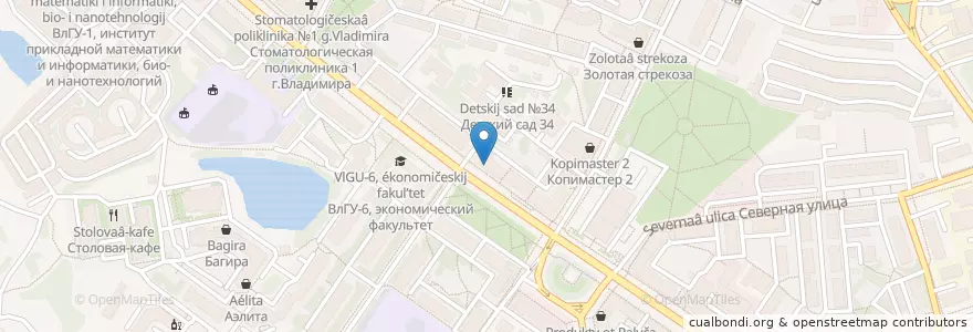 Mapa de ubicacion de Аптека №71 en Rusia, Центральный Федеральный Округ, Владимирская Область, Городской Округ Владимир.