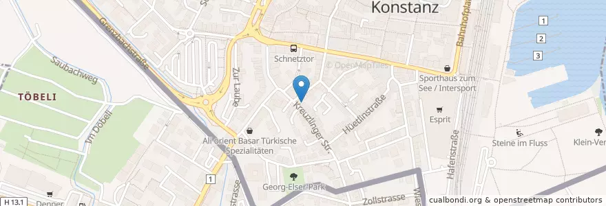 Mapa de ubicacion de Old Mary's Pub en Германия, Баден-Вюртемберг, Bezirk Kreuzlingen, Фрайбург, Констанц, Kreuzlingen, Verwaltungsgemeinschaft Konstanz, Konstanz.
