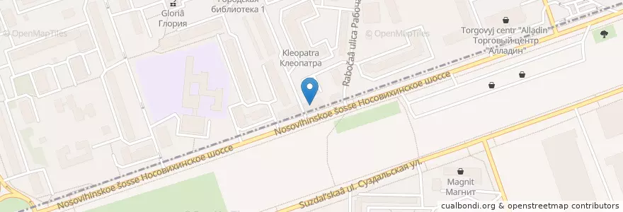 Mapa de ubicacion de Азрос en 러시아, Центральный Федеральный Округ, Москва, Восточный Административный Округ, Район Новокосино.