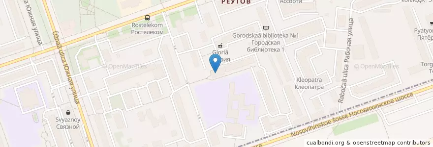 Mapa de ubicacion de Детская художественная школа en Rusland, Centraal Federaal District, Oblast Moskou, Городской Округ Реутов.