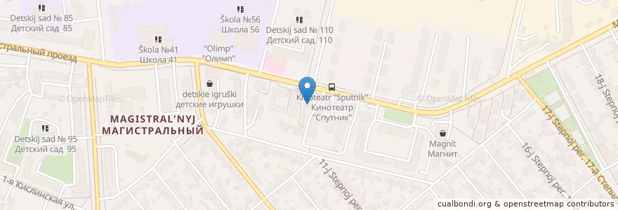 Mapa de ubicacion de Кинотеатр "Спутник" en Rússia, Distrito Federal Central, Oblast De Kursk, Курский Район, Городской Округ Курск.