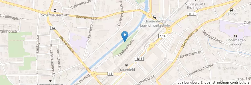 Mapa de ubicacion de Chef de Service en Suisse, Thurgovie, Bezirk Frauenfeld, Frauenfeld.