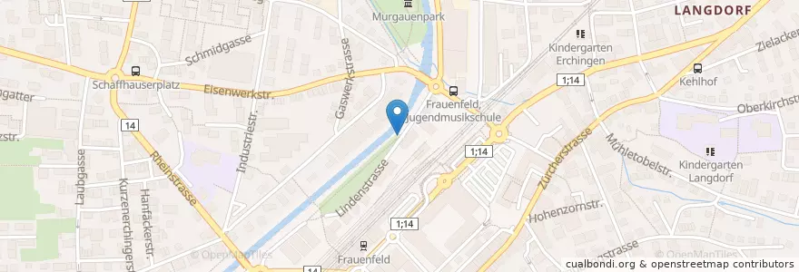 Mapa de ubicacion de Wow! en Schweiz, Thurgau, Bezirk Frauenfeld, Frauenfeld.