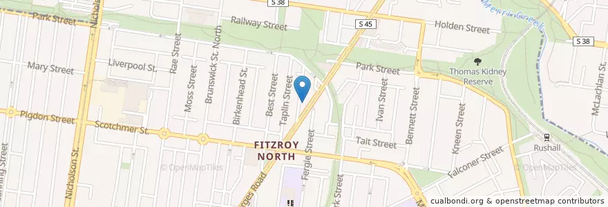 Mapa de ubicacion de AA North Fitzroy en Avustralya, Victoria, City Of Yarra.