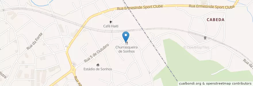Mapa de ubicacion de Churrasqueira de Sonhos en Portugal, North, Área Metropolitana Do Porto, Porto, Valongo, Ermesinde.