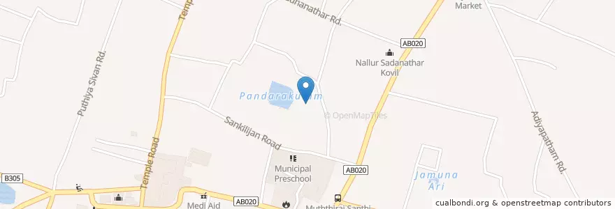Mapa de ubicacion de Pandarakulam Vinayagar Kovil en スリランカ, 北部州, ジャフナ県.