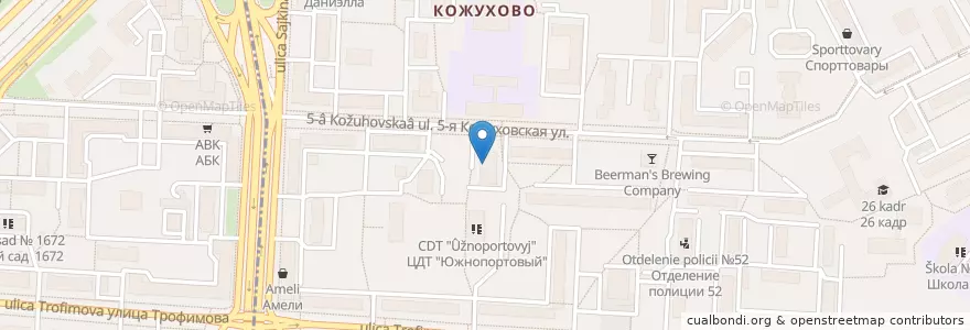 Mapa de ubicacion de Ветеринарная клиника. Ветеринарная аптека. en Rússia, Distrito Federal Central, Москва, Юго-Восточный Административный Округ, Южнопортовый Район.