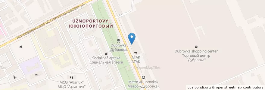 Mapa de ubicacion de Макдоналдс en Russia, Distretto Federale Centrale, Москва, Юго-Восточный Административный Округ, Южнопортовый Район.