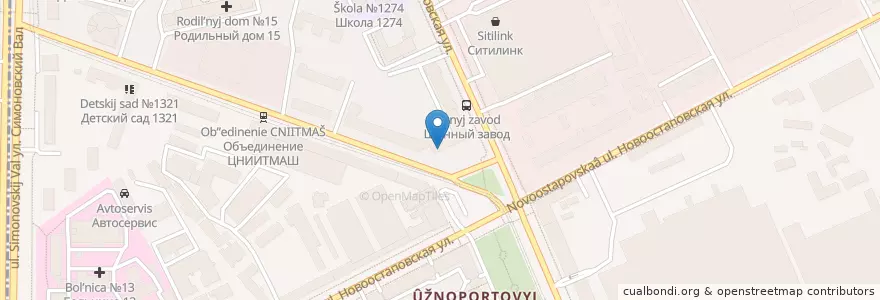 Mapa de ubicacion de Медсанчасть №53 en Russie, District Fédéral Central, Moscou, Юго-Восточный Административный Округ, Южнопортовый Район.