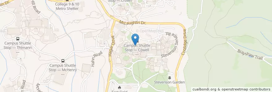 Mapa de ubicacion de Cowell College en アメリカ合衆国, カリフォルニア州, Santa Cruz County, Santa Cruz.