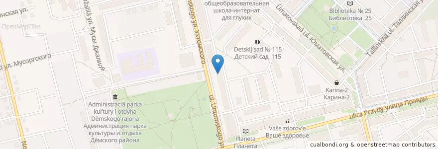 Mapa de ubicacion de Детская библиотека № 19 en Russie, District Fédéral De La Volga, Bachkirie, Городской Округ Уфа.