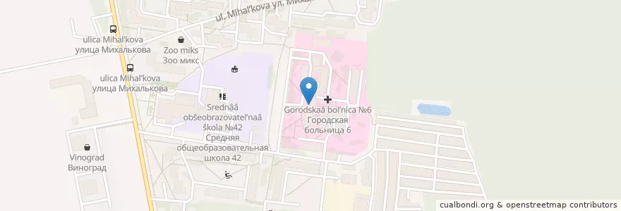 Mapa de ubicacion de Поликлиника №6 en Russie, District Fédéral Central, Oblast De Vladimir, Городской Округ Владимир.
