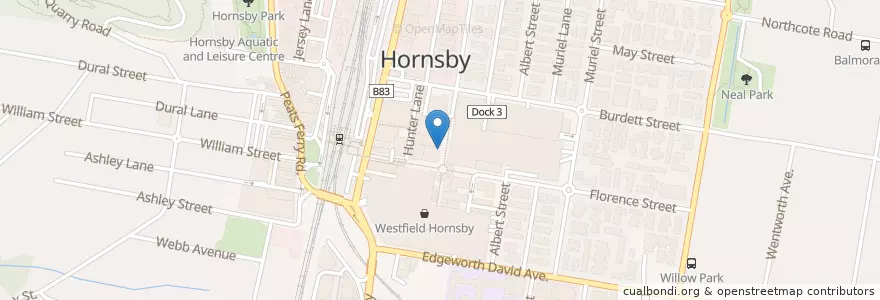 Mapa de ubicacion de Subway en Australien, Neusüdwales, The Council Of The Shire Of Hornsby, Sydney.