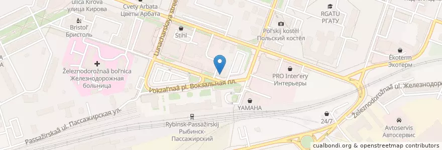 Mapa de ubicacion de Столовая en Rusia, Distrito Federal Central, Óblast De Yaroslavl, Рыбинский Район, Городской Округ Рыбинск.