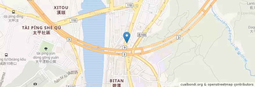 Mapa de ubicacion de 肯德基 en Taiwan, 新北市, 新店區.