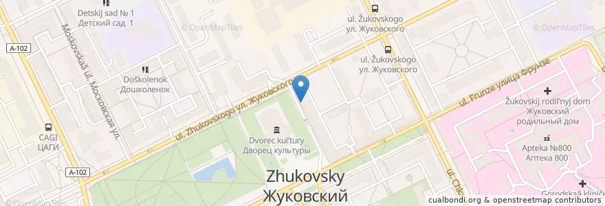 Mapa de ubicacion de Moscow Aviation Institute en Russia, Central Federal District, Moscow Oblast, Ramensky District, Zhukovsky.