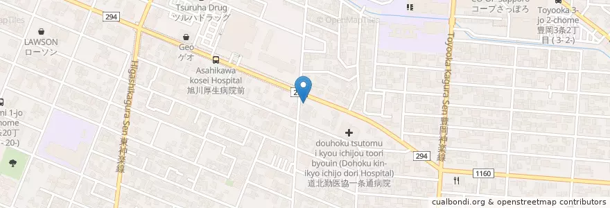 Mapa de ubicacion de Eneos en 日本, 北海道, 上川総合振興局, 旭川市.