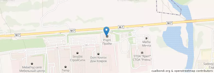 Mapa de ubicacion de Прайм en ロシア, 中央連邦管区, Владимирская Область, Городской Округ Владимир.