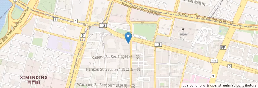 Mapa de ubicacion de 築空間 en Taiwan, 新北市, Taipei, 中正區.