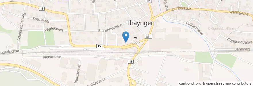 Mapa de ubicacion de Post Thayngen en Svizzera, Sciaffusa, Thayngen.