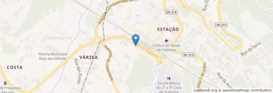 Mapa de ubicacion de Café São Paulo en پرتغال, Norte, Área Metropolitana Do Porto, Porto, Paredes.