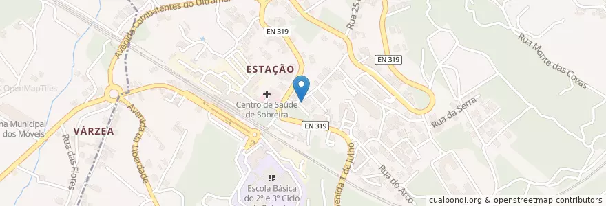 Mapa de ubicacion de Farmácia Central de Sobreira en Portugal, Norte, Área Metropolitana Do Porto, Porto, Paredes, Sobreira.