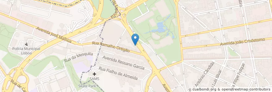 Mapa de ubicacion de Garagem Glória en ポルトガル, Área Metropolitana De Lisboa, Lisboa, Grande Lisboa, リスボン, Avenidas Novas.