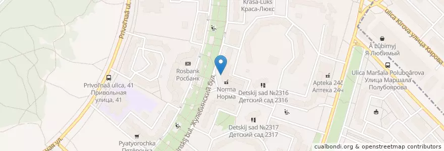 Mapa de ubicacion de Сбербанк en 러시아, Центральный Федеральный Округ, Москва, Юго-Восточный Административный Округ, Район Выхино-Жулебино.