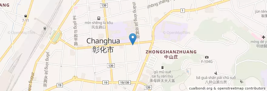 Mapa de ubicacion de 兆豐國際商業銀行 en 台湾, 台湾省, 彰化県, 彰化市.