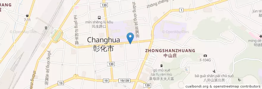 Mapa de ubicacion de 周小兒科 en Taiwan, Taiwan Province, Changhua County, Zhanghua City.