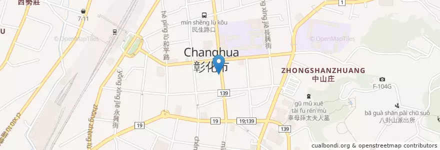 Mapa de ubicacion de 米拉貝爾咖啡 en Taiwan, 臺灣省, Changhua, 彰化市.