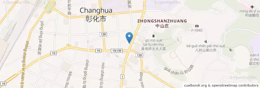 Mapa de ubicacion de 國泰銀行 en Taiwan, 臺灣省, Changhua, 彰化市.