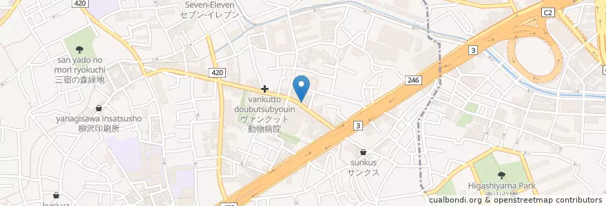 Mapa de ubicacion de ホーチャン en Japan, 東京都, 目黒区, 世田谷区.