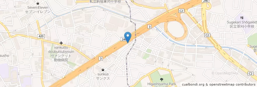 Mapa de ubicacion de 古畑クリニック en Jepun, 東京都, 目黒区.