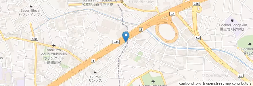 Mapa de ubicacion de 喜久薬局 en ژاپن, 東京都, 目黒区.