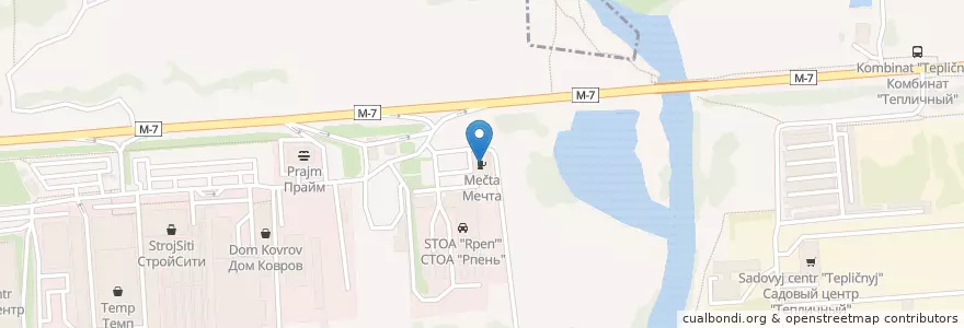 Mapa de ubicacion de Мечта en Rusland, Centraal Federaal District, Владимирская Область, Городской Округ Владимир.