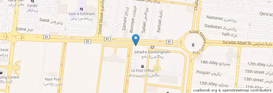Mapa de ubicacion de بانک ملت en ایران, استان اصفهان, شهرستان اصفهان, بخش مرکزی شهرستان اصفهان, اصفهان.