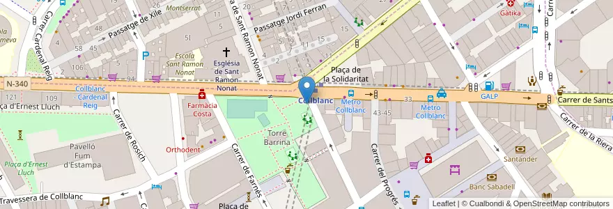 Mapa de ubicacion de 207 METRO L5 - Collblanc en Espanha, Catalunha, Barcelona, Barcelonès, Barcelona, L'Hospitalet De Llobregat.