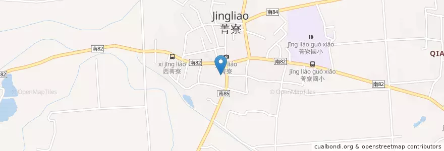 Mapa de ubicacion de 菁寮基督教堂 en 타이완, 타이난 시, 허우비 구.
