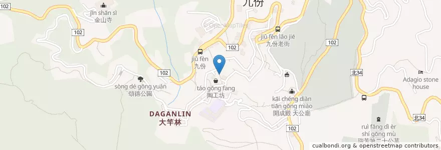Mapa de ubicacion de 阿妹茶樓 en Taiwan, 新北市, 瑞芳區.