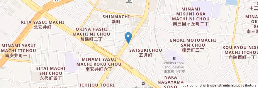 Mapa de ubicacion de ろうきん en 日本, 大阪府, 堺市, 堺区.