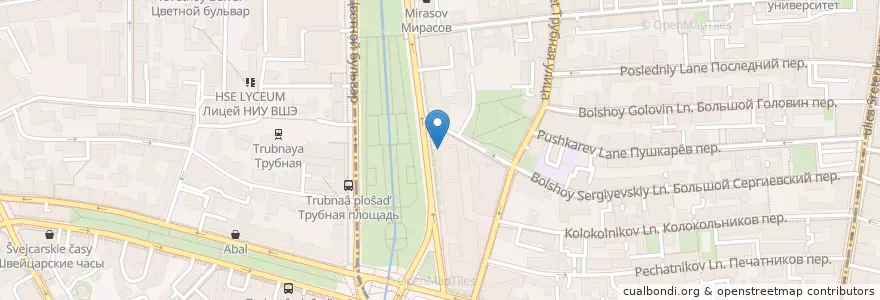 Mapa de ubicacion de Probka en Rusland, Centraal Federaal District, Moskou, Центральный Административный Округ, Мещанский Район.