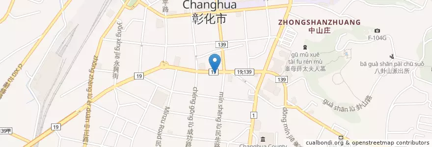 Mapa de ubicacion de Subway en تایوان, 臺灣省, شهرستان جانگوآ, 彰化市.
