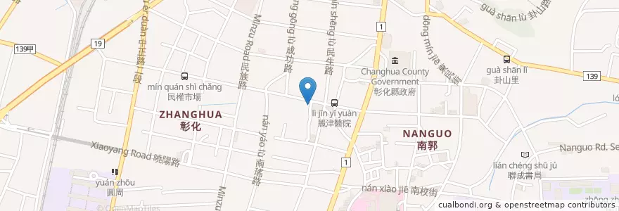 Mapa de ubicacion de 第五信用合作社 en 台湾, 台湾省, 彰化県, 彰化市.