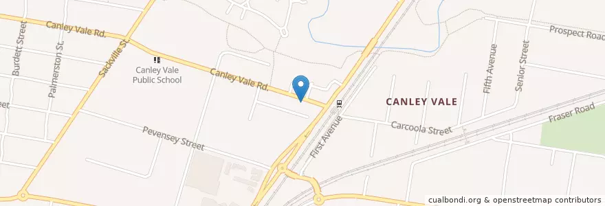 Mapa de ubicacion de Canley Vale Post Office en Avustralya, New South Wales, Sydney, Fairfield City Council.