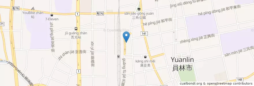 Mapa de ubicacion de 公有停車場 en 臺灣, 臺灣省, 彰化縣, 員林市.