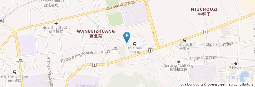 Mapa de ubicacion de 阿寶 A-bao 簡餐店 en تايوان, مقاطعة تايوان, مقاطعة تشانغوا, 彰化市.