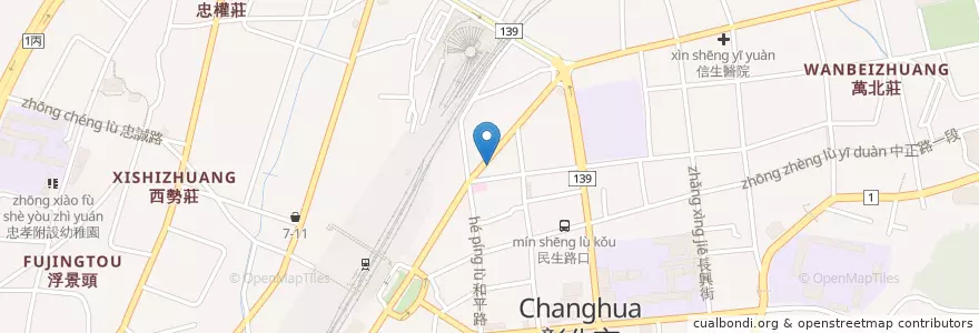 Mapa de ubicacion de 盧正欽小兒科診所 en Taiwan, Taiwan, Landkreis Changhua, Zhanghua.