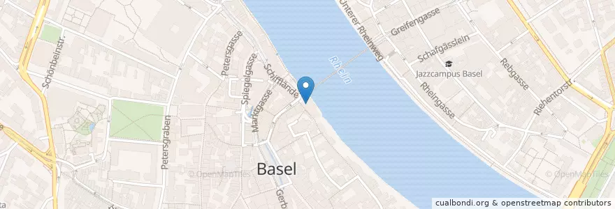 Mapa de ubicacion de Club de Bâle en Svizzera, Basilea Città, Basel.