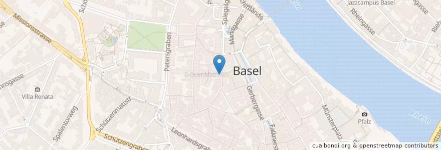 Mapa de ubicacion de Hasenburg en Switzerland, Basel-City, Basel.